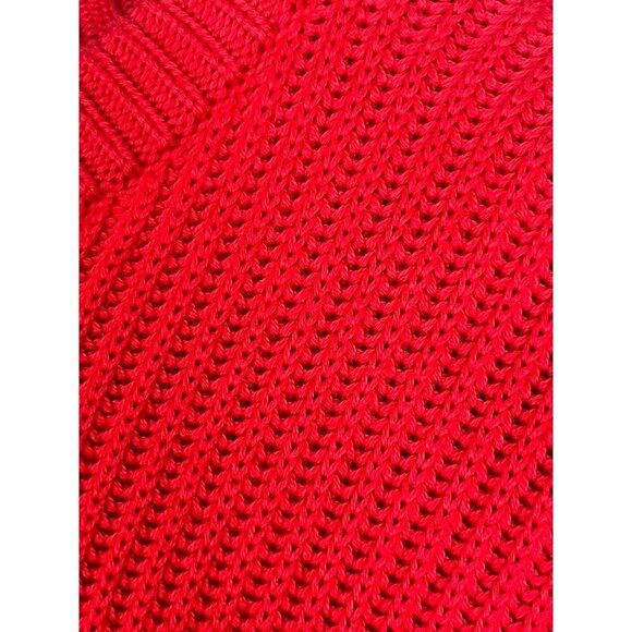 Vintage Knit Sweater M Red Retro Classic Old Money Preppy Patriotic USA Sporty - Picture 5 of 9